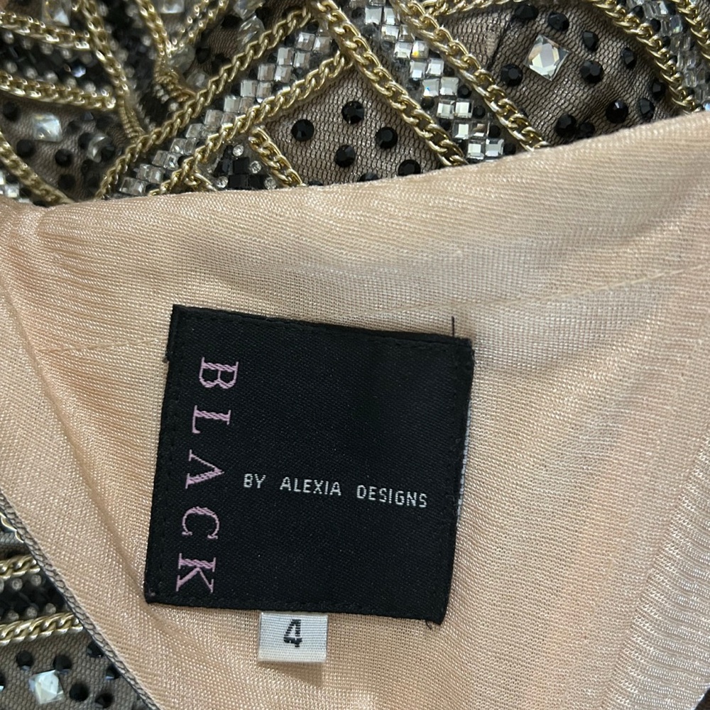 Alexia Designs Strapless Black and Gold Dress - Picture 11 of 14